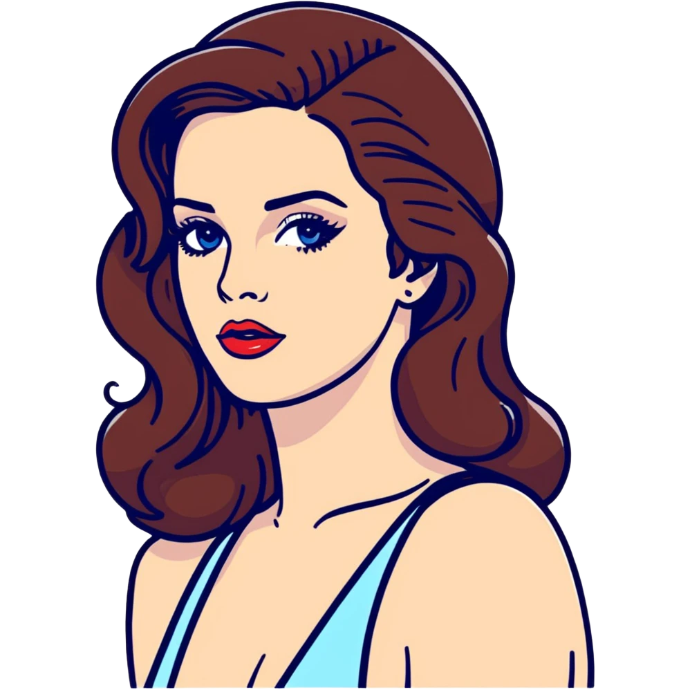 Lana Del Rey with retro Hollywood glamour emoji