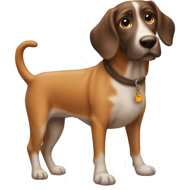 cane che sluta con la zampa bassotto arancione emoji