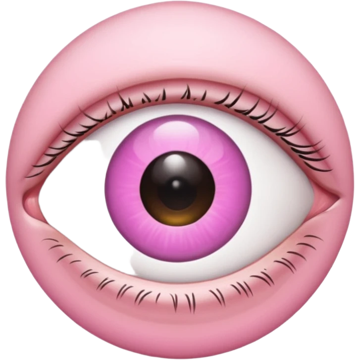Regular Eye emoji but with pink iris emoji