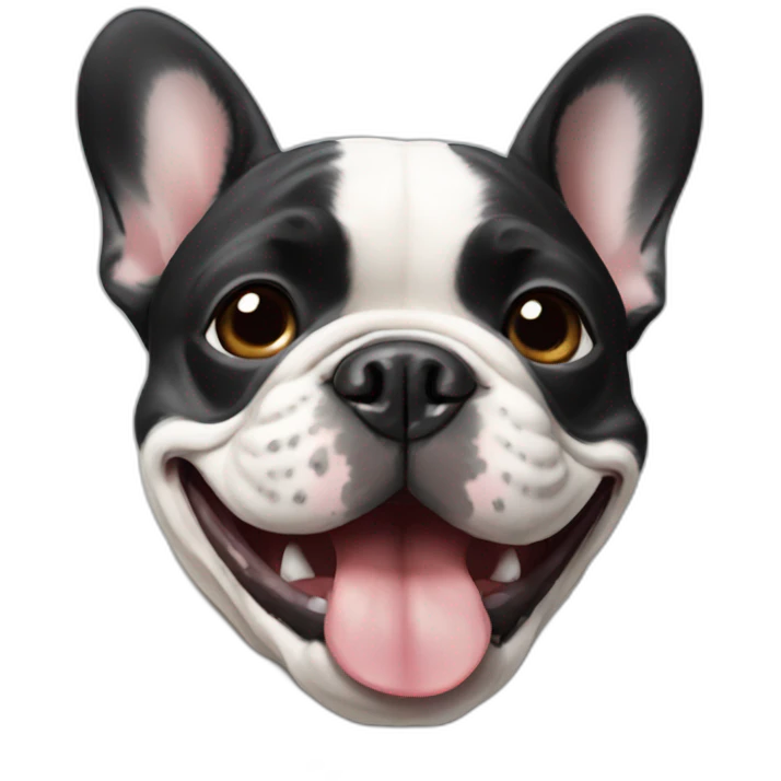 smiling french bulldog emoji