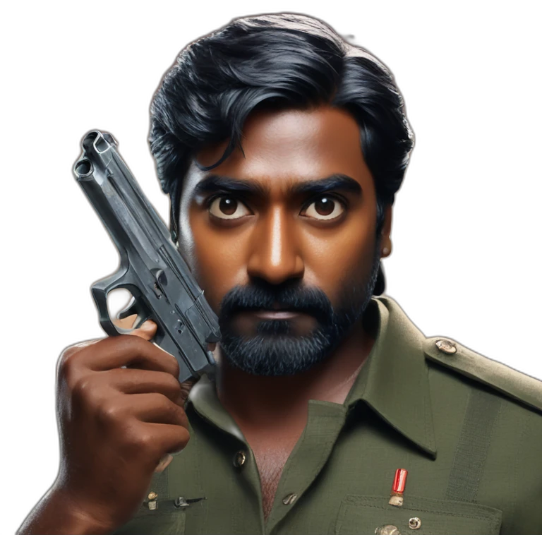 vijay sethupathi with gun emoji