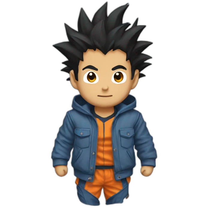 Goku with a jacket  emoji