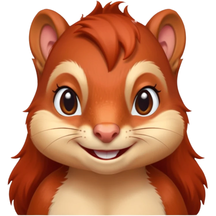 emoji Realistic sexy red Mama squirrel withe freckles. smiling eyes. For profil pic. emoji