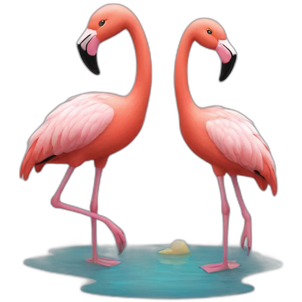 Flamant rose sous lapin emoji