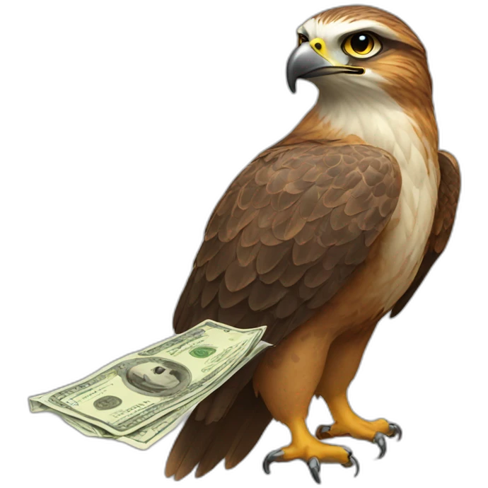 Hawk with money emoji