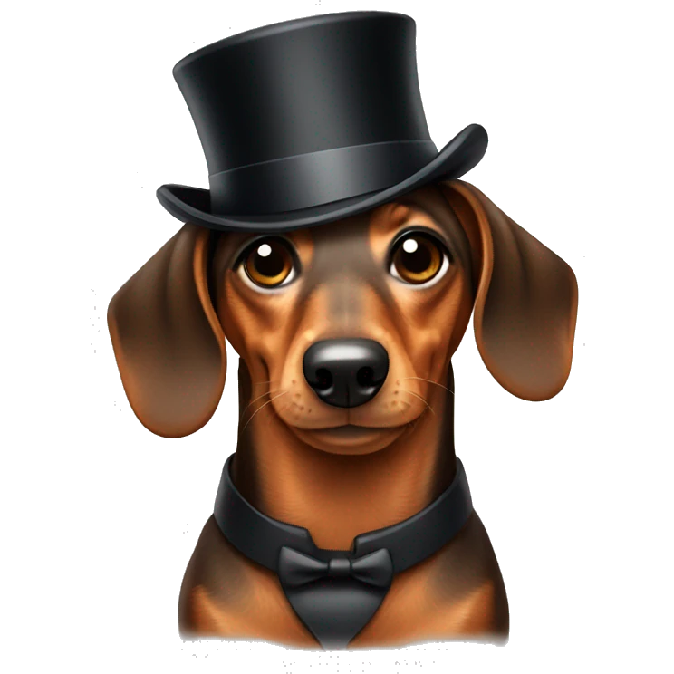 Dachshund with top hat emoji