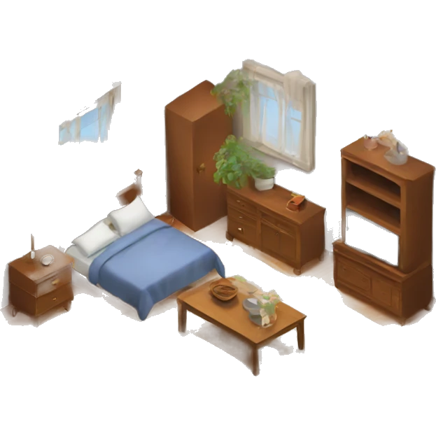 house interior isometric emoji