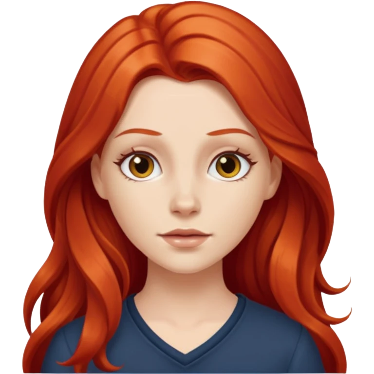 white girl with long red hair emoji