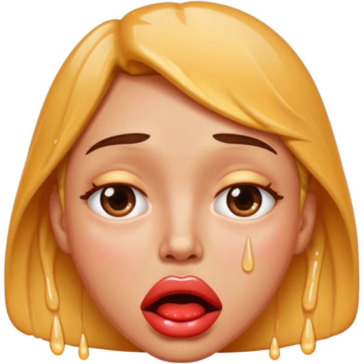 Anguished face while mouth watering emoji