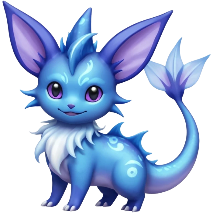Nebulae Noibat-Aurorus-Vaporeon-Meowstic-Fakémon-hybrid-creature (full body)  emoji