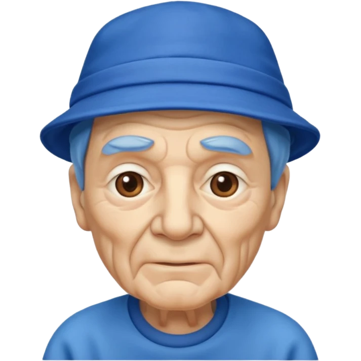 elderly man with blue hat emoji