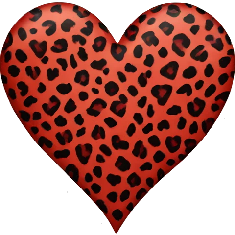 Red leopard print heart emoji
