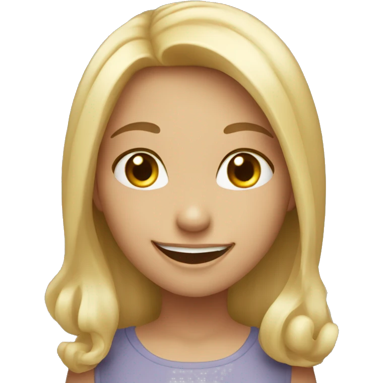 blushing blond girl smiling emoji