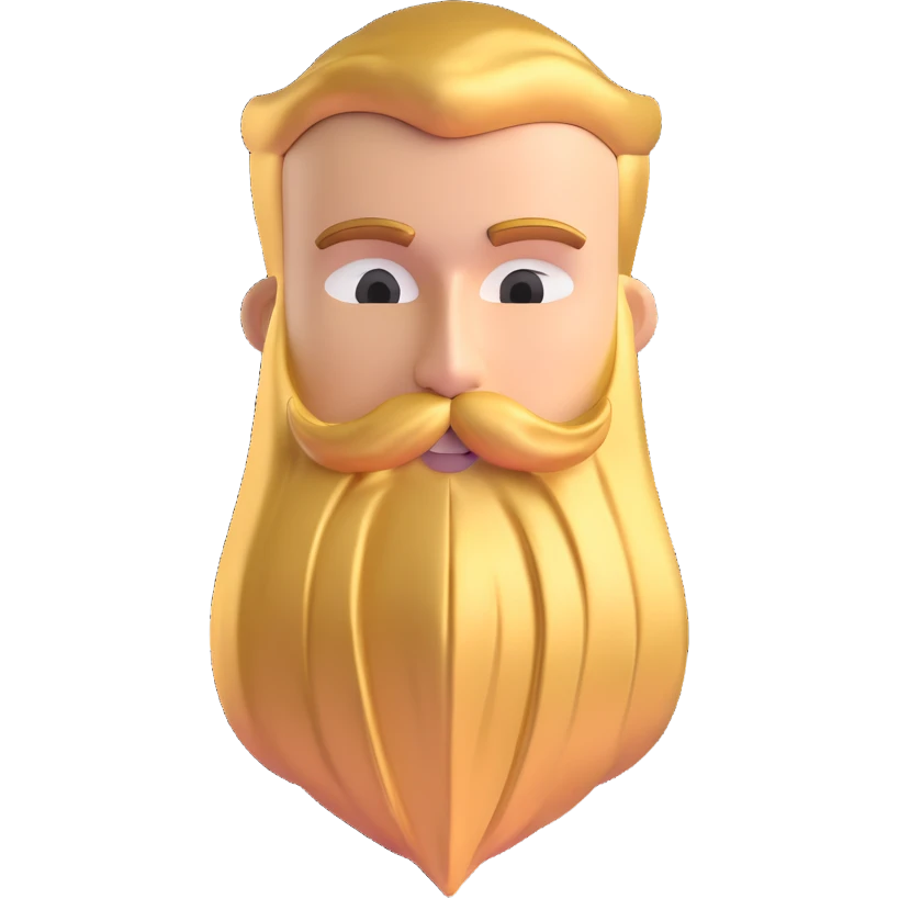 superhero emblem with stylized beard shape and letter B, metallic finish emoji