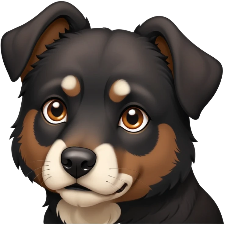 Black Sheppard dog, brown markings, no white emoji
