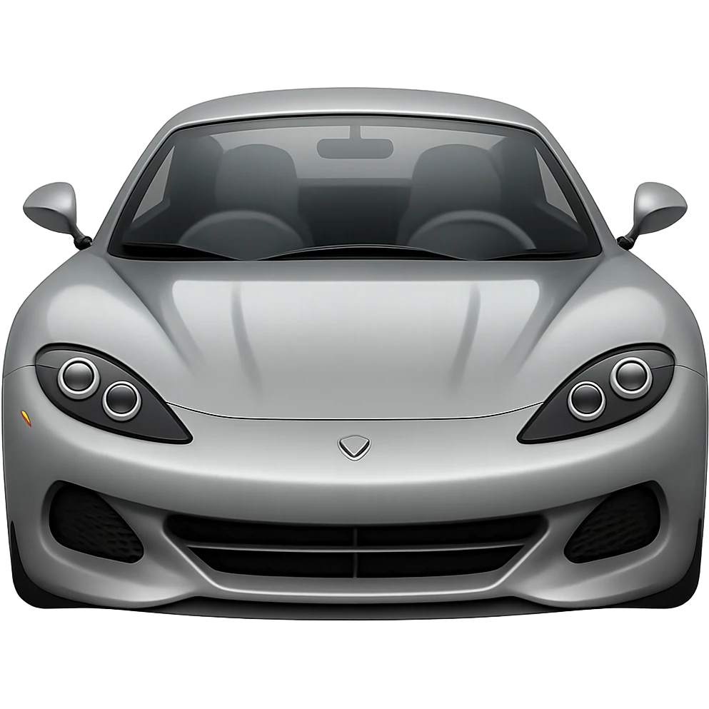 Change the green sports car to gray color in emoji style. Remove the background. The style should resemble apple style emojis with concise details. emoji