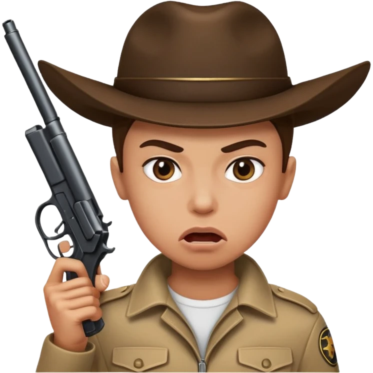 Gun pointing at a person’s mouth emoji