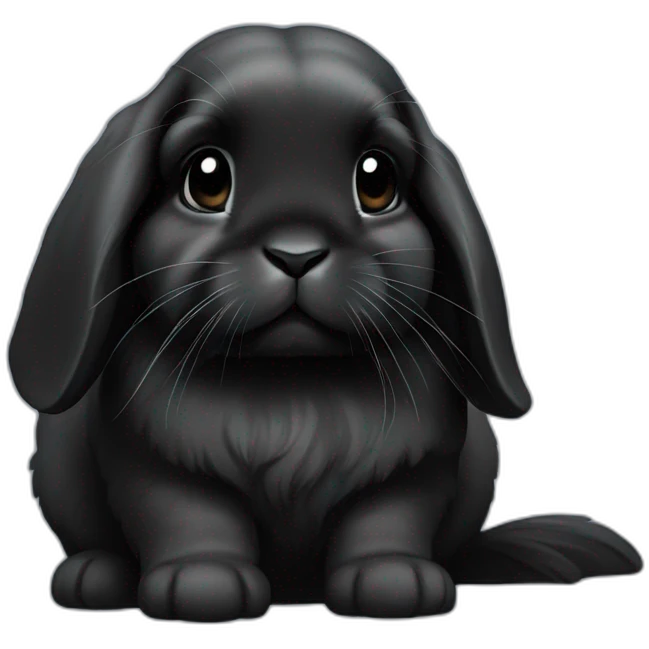 black mini holland lop emoji