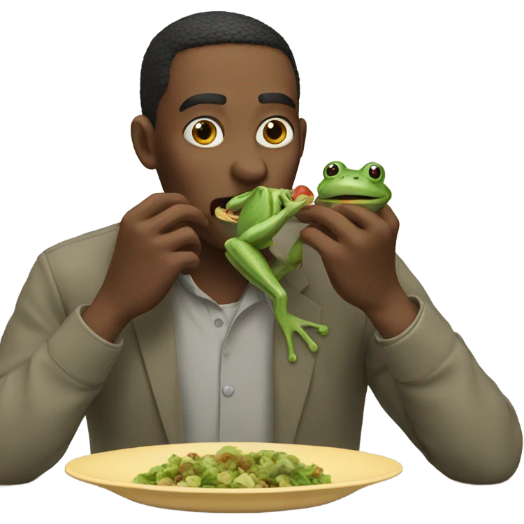 Man eating a frog emoji