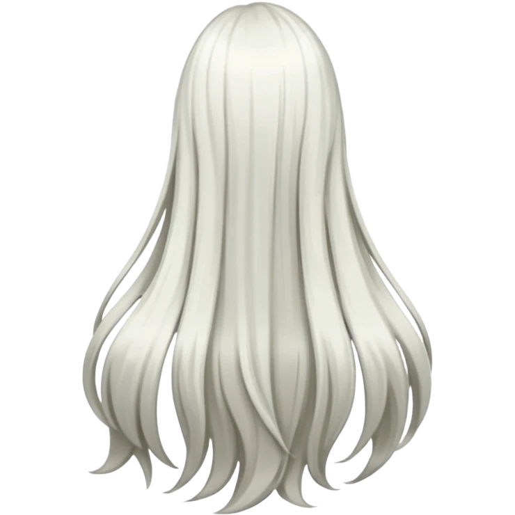 back view of long white hair emoji