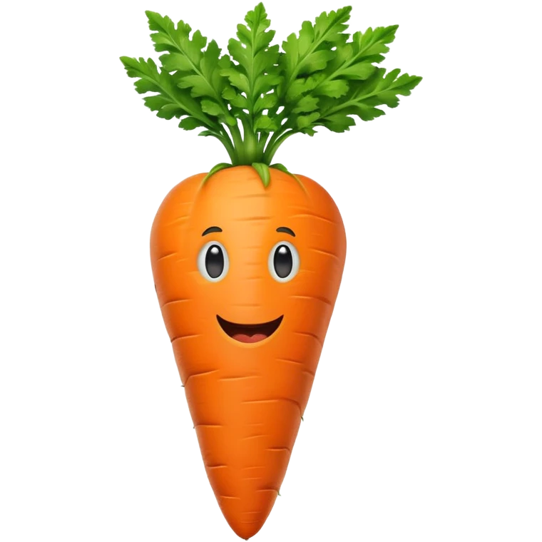 a big carrot with goofy face over the world emoji