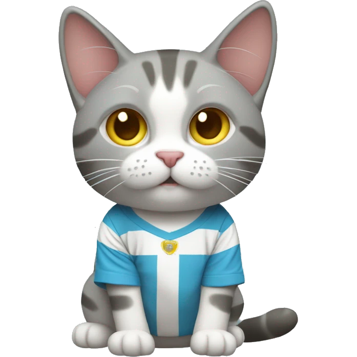 gato con camiseta de argentina tomando mate emoji