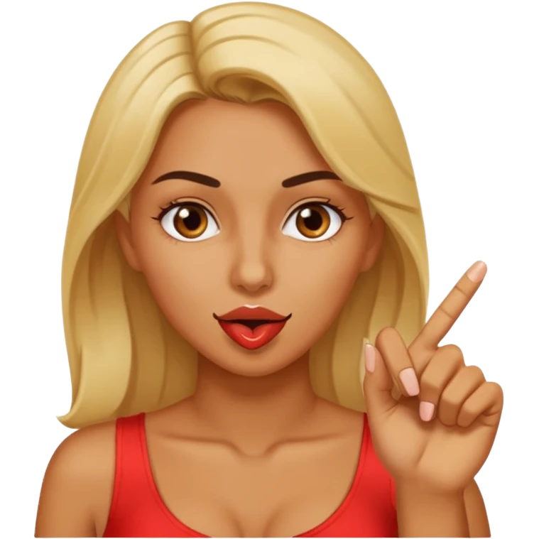 Emoji bitting its index finger in a sexy way emoji