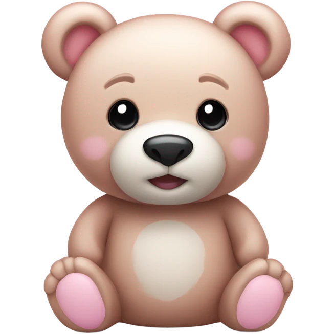 Cute teddy bear light pink emoji