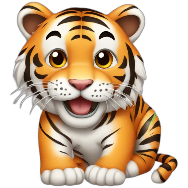 Tiger with daisy emoji
