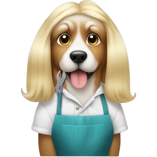 dog groomer with long blonde hair emoji