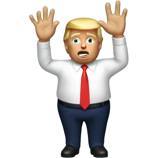 donald trump full height waving hands emoji