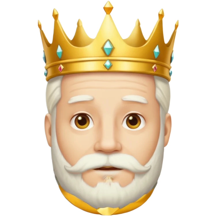 Homem barba branca coroa na cabeça emoji