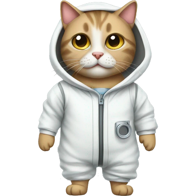 Cat with spaying suit emoji