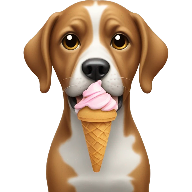 Dog eating ice cream  emoji