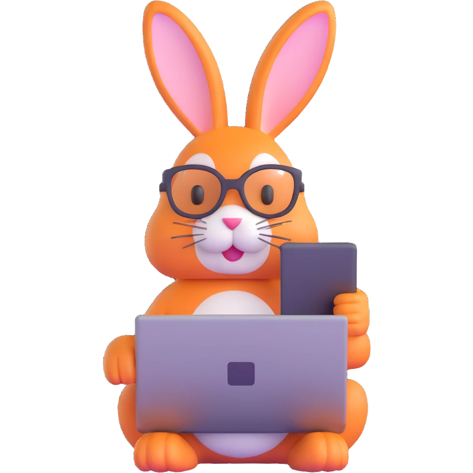 bunny with a laptop emoji