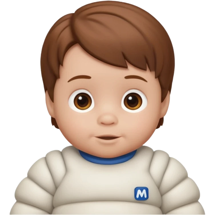 Brown haired baby looking like Michelin man  emoji