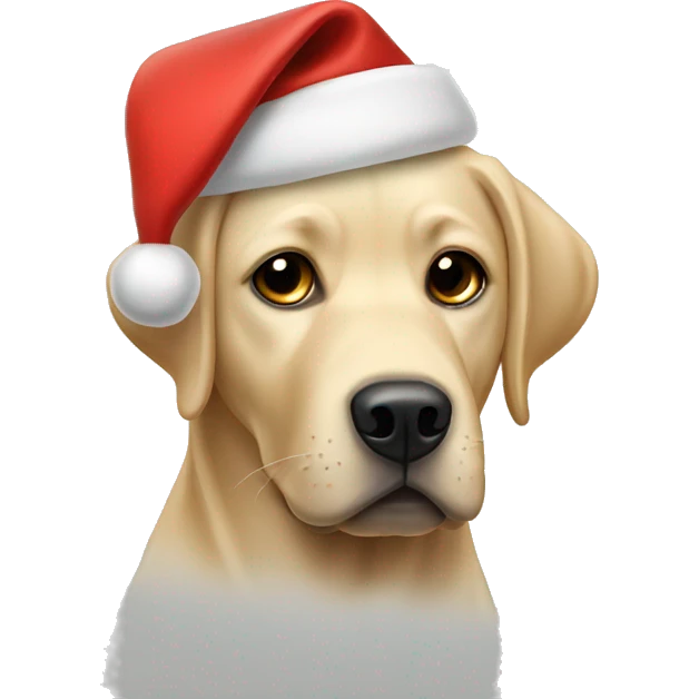 Labrador wear christmas hat emoji