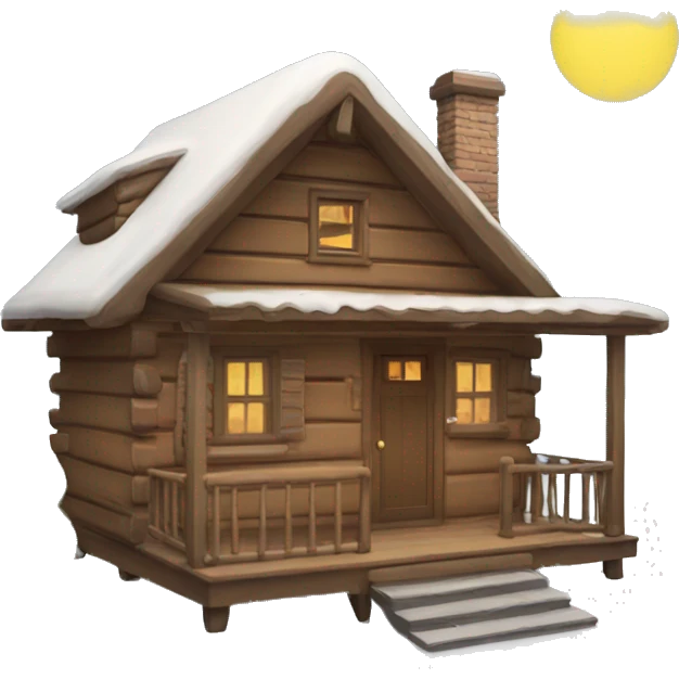 cute holiday cabin emoji