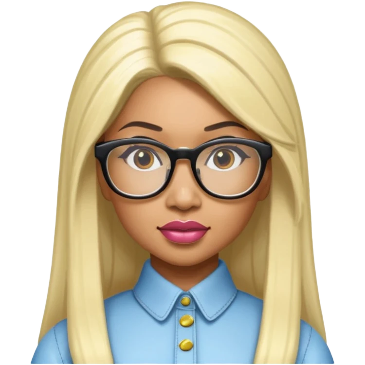 Rapper Nicki Minaj wear glasses emoji