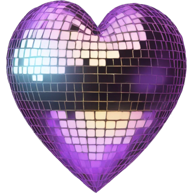mirrorball in the shape of a heart emoji
