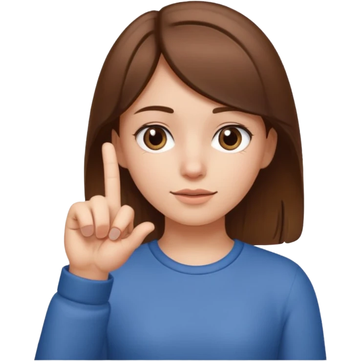 girl naked making a hand gesture showing that something is small: thumb and middle finger close together, other fingers closed emoji