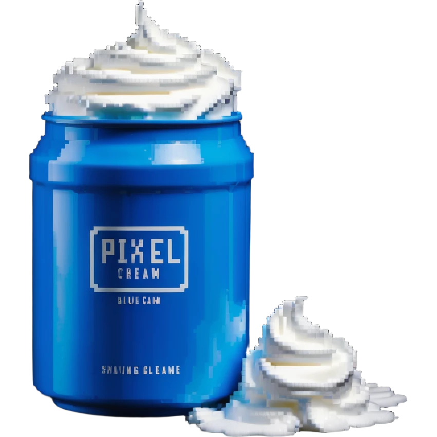 shaving cream blue can with white foam emoji