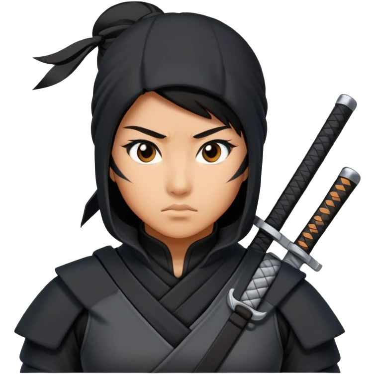 Asian girl ninja emoji
