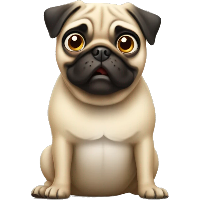 Surprised pug emoji
