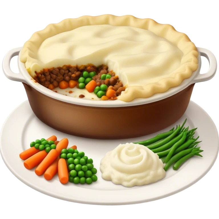 Cinematic Realistic Shepherd's Pie Dish Emoji, depicted with rich, savory minced lamb and vegetable filling topped with creamy mashed potatoes, rendered with exquisite detail and natural warm lighting that highlights its homestyle appeal. emoji