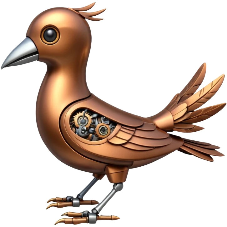 bronze robotic bird emoji