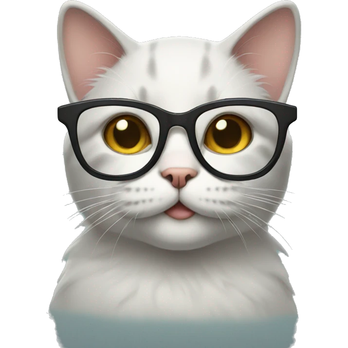 Cat wearing glasses emoji