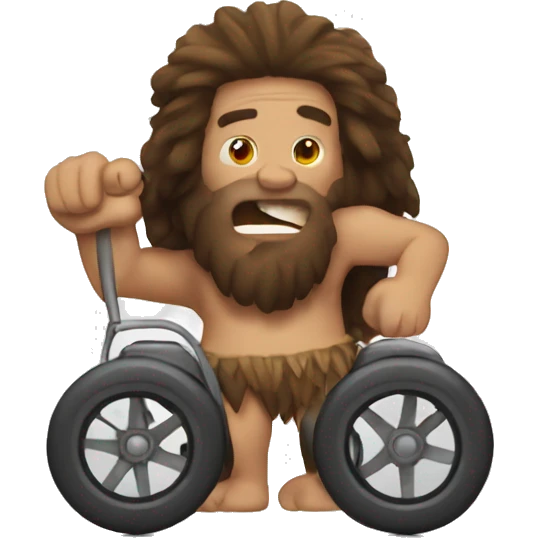 caveman with wheels emoji