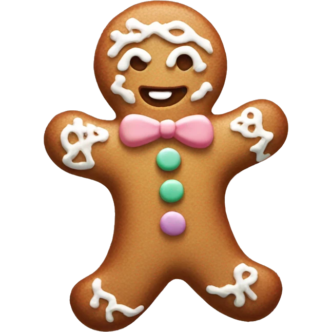 Pastel gingerbread man emoji