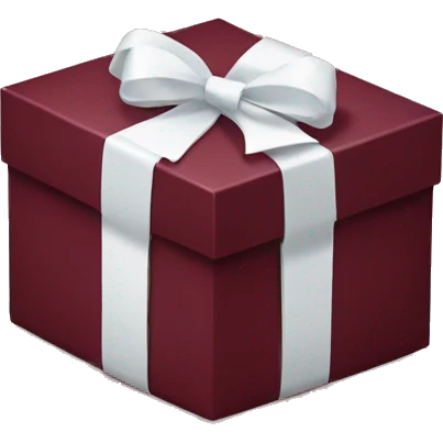 Burgundy coloured gift box with a white bow emoji